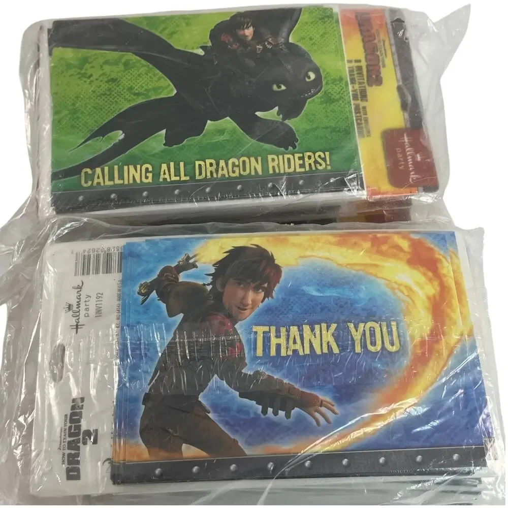 Hallmark Avengers Star Wars Dragon Party Supplies Invitations Ribbon Lot